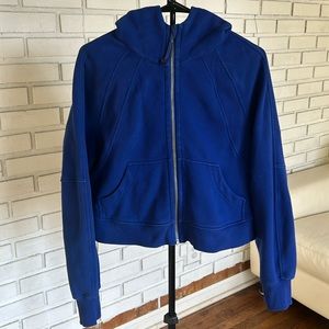 Lululemon oversized cropped full zip hoodie. Size XS/S Royal/Navy Blue Larkspur